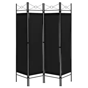 6 Feet 4-Panel Folding Freestanding Room Divider-Black