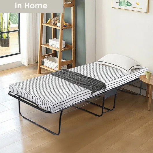 75 x 31 Inch Folding Guest Bed with Foam Mattress