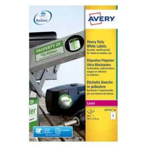 Avery Weatherproof film labels 99.1 x 139 mm - L4774-20