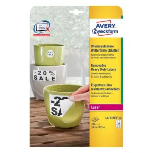 Avery Weatherproof film labels63.5 x 33.9 mm - (L4773REV-20)