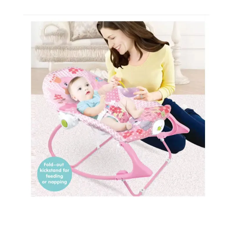 Baby Multi-Function Foldable Music Vibration Rocking Bed Grey