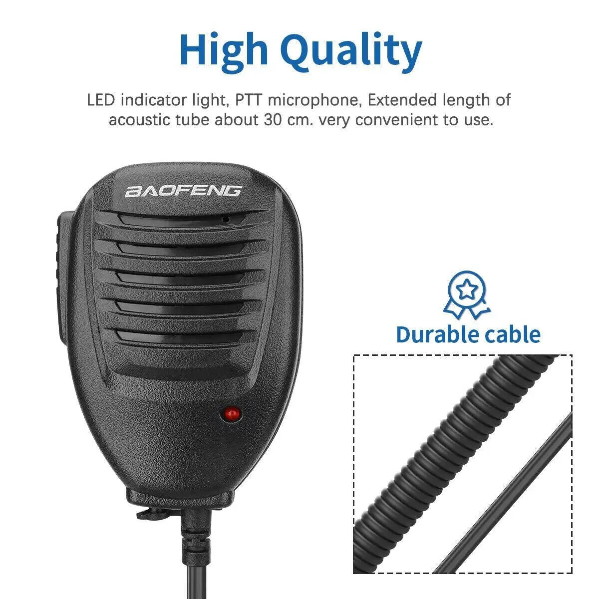 Baofeng Walkie Talkie UV 9R Plus Speaker Microphone 2 Way Radio Waterproof PTT Speaker Mic for UV9R Plus Pro BF A58 BF 9700