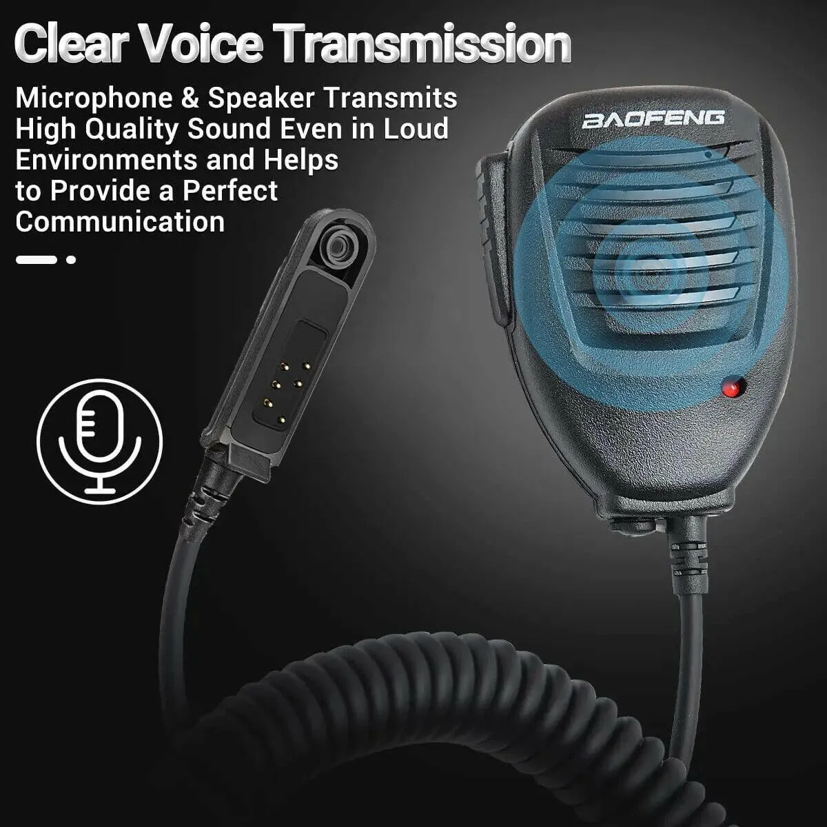 Baofeng Walkie Talkie UV 9R Plus Speaker Microphone 2 Way Radio Waterproof PTT Speaker Mic for UV9R Plus Pro BF A58 BF 9700