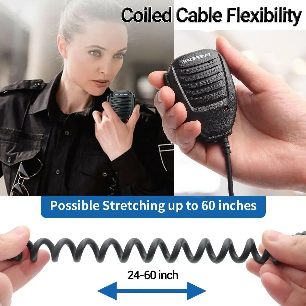 Baofeng Walkie Talkie UV 9R Plus Speaker Microphone 2 Way Radio Waterproof PTT Speaker Mic for UV9R Plus Pro BF A58 BF 9700