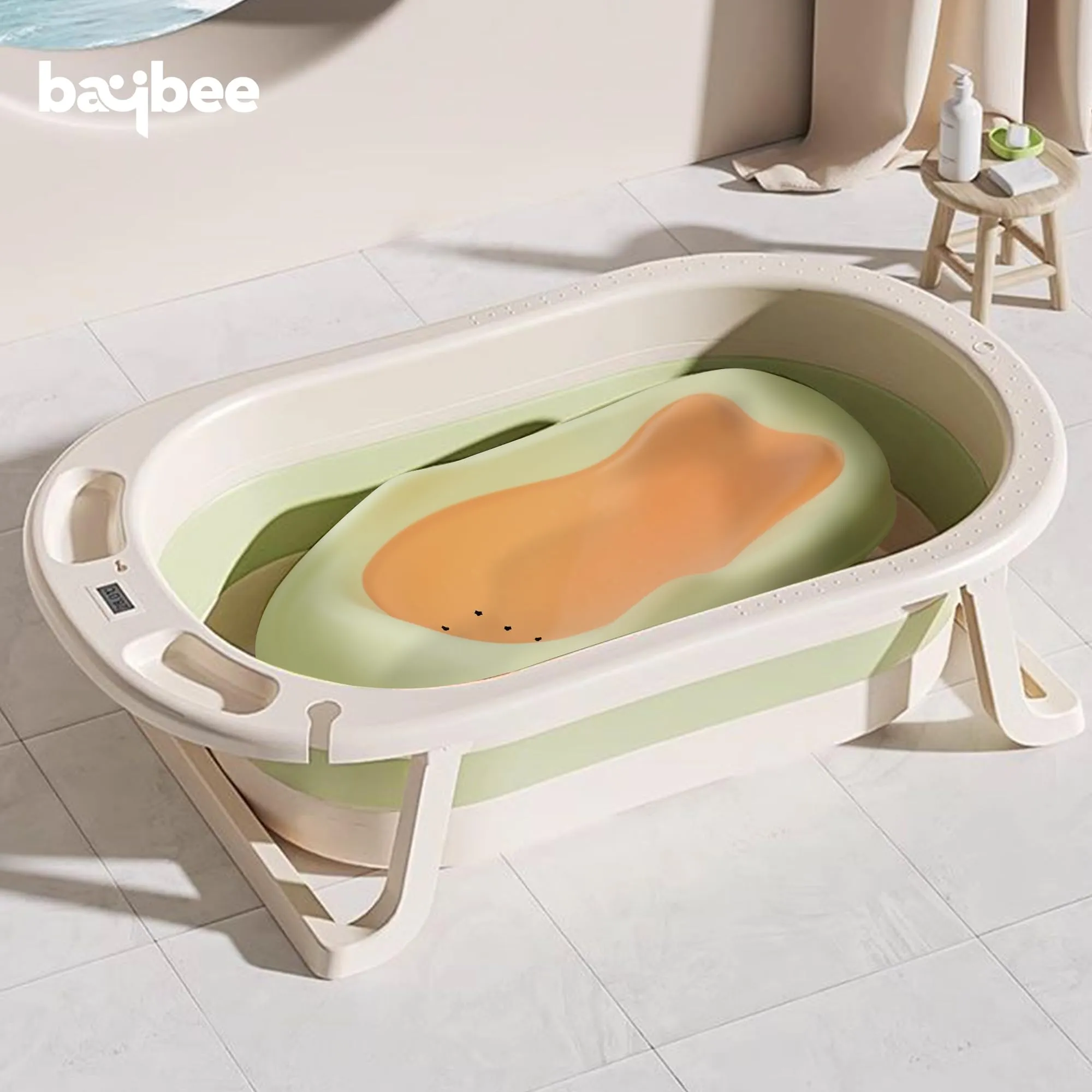 Baybee Foldable Baby Bather for Baby, Newborn Baby Bath Chair Seat with 2 Position Recline