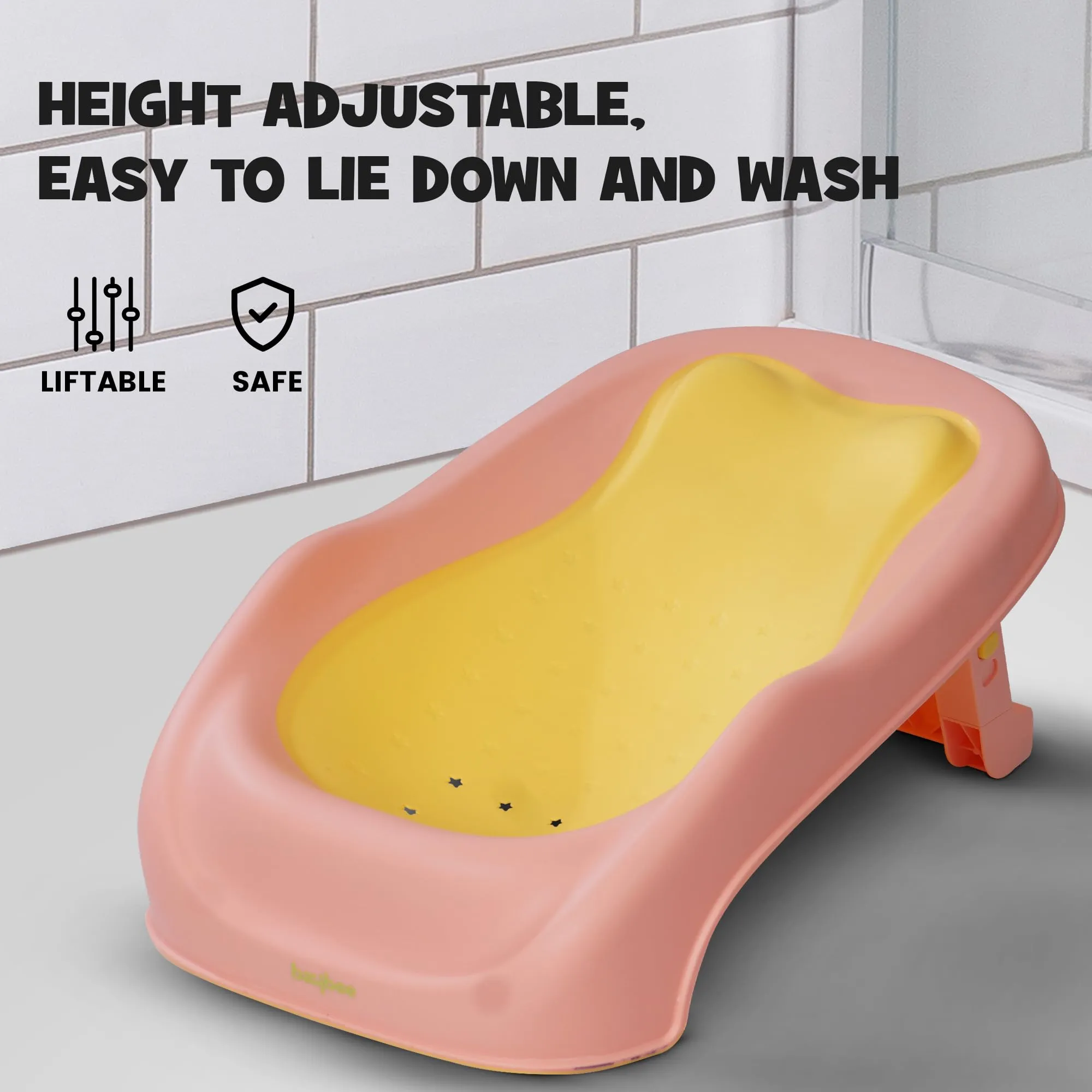 Baybee Foldable Baby Bather for Baby, Newborn Baby Bath Chair Seat with 2 Position Recline