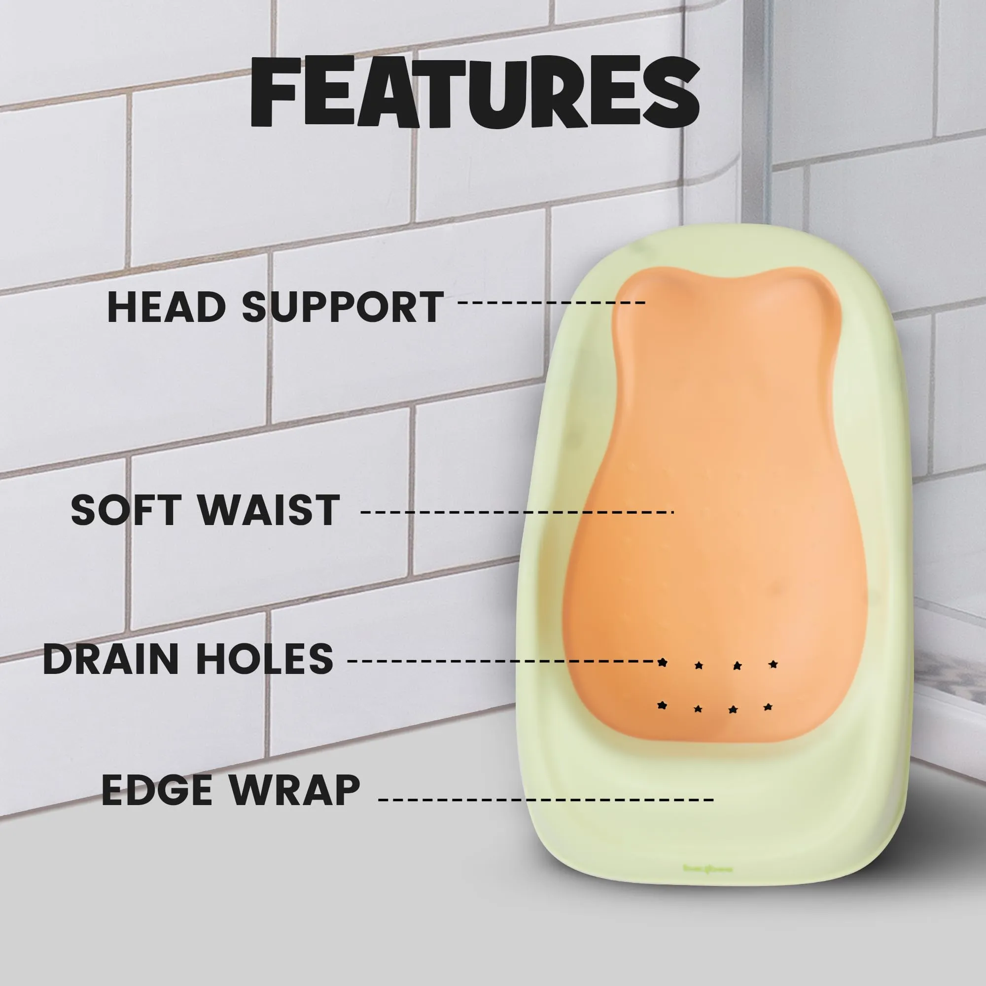 Baybee Foldable Baby Bather for Baby, Newborn Baby Bath Chair Seat with 2 Position Recline