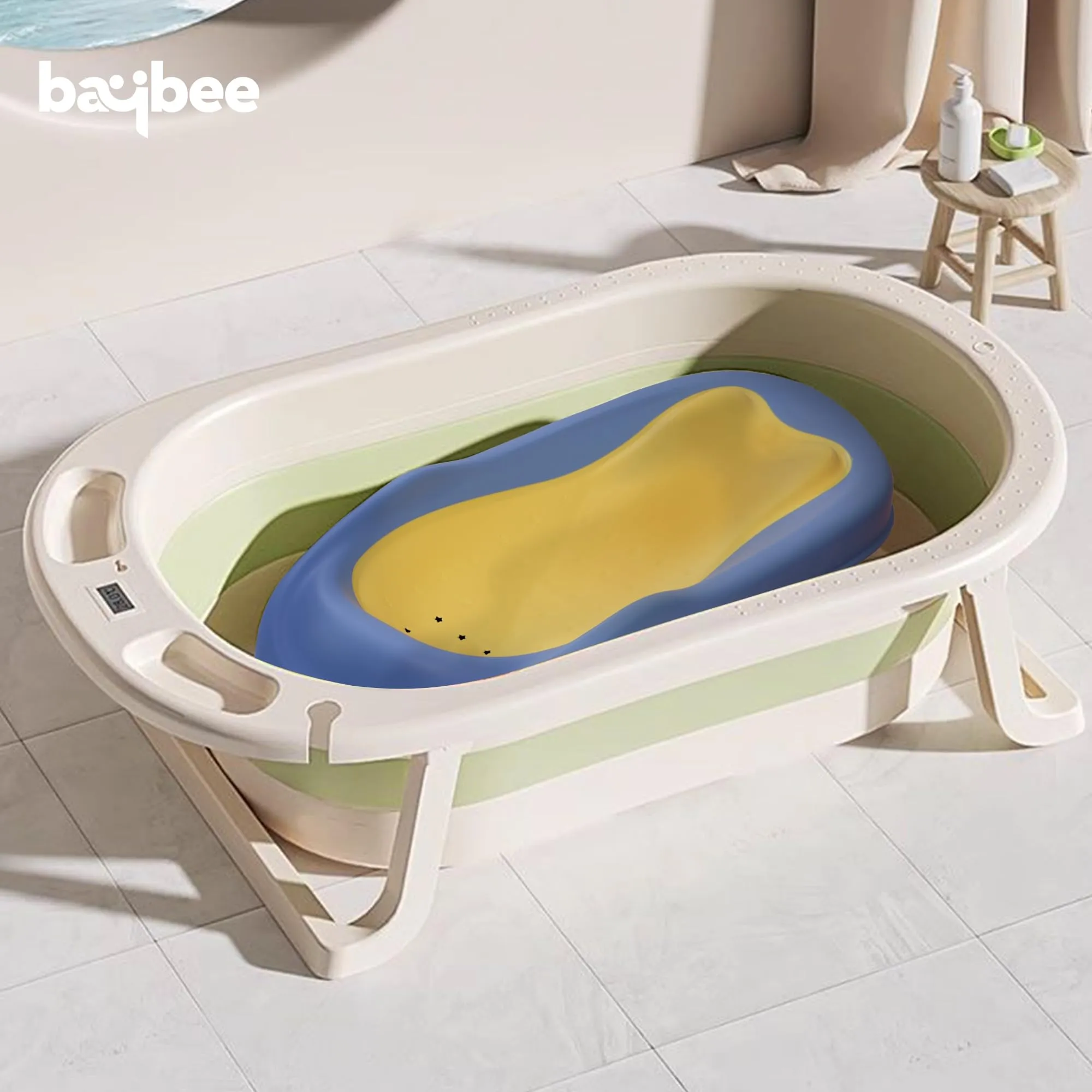 Baybee Foldable Baby Bather for Baby, Newborn Baby Bath Chair Seat with 2 Position Recline