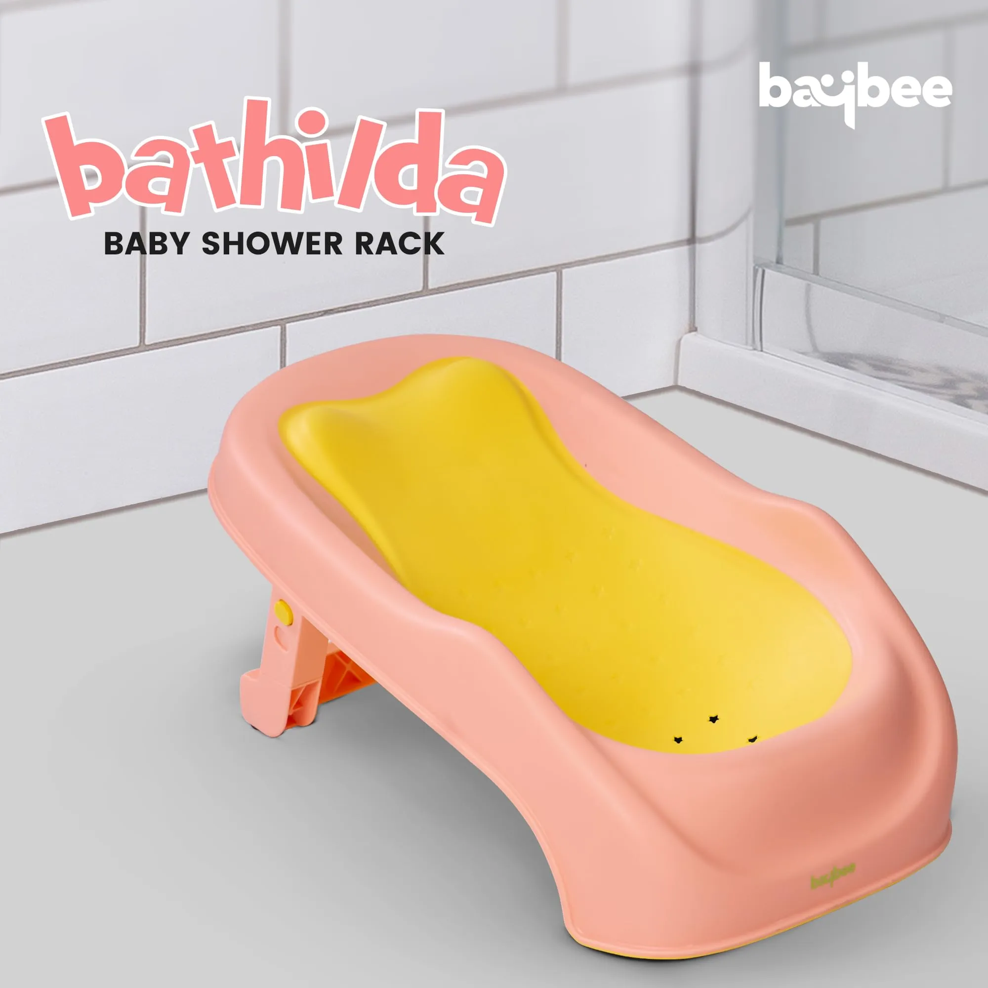 Baybee Foldable Baby Bather for Baby, Newborn Baby Bath Chair Seat with 2 Position Recline