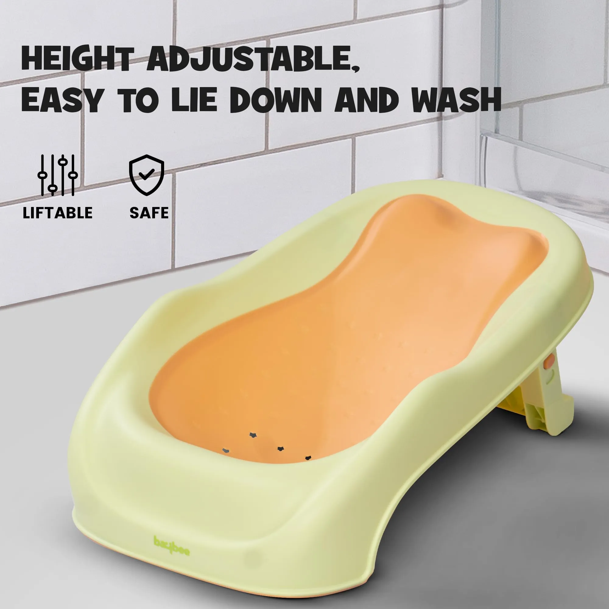 Baybee Foldable Baby Bather for Baby, Newborn Baby Bath Chair Seat with 2 Position Recline
