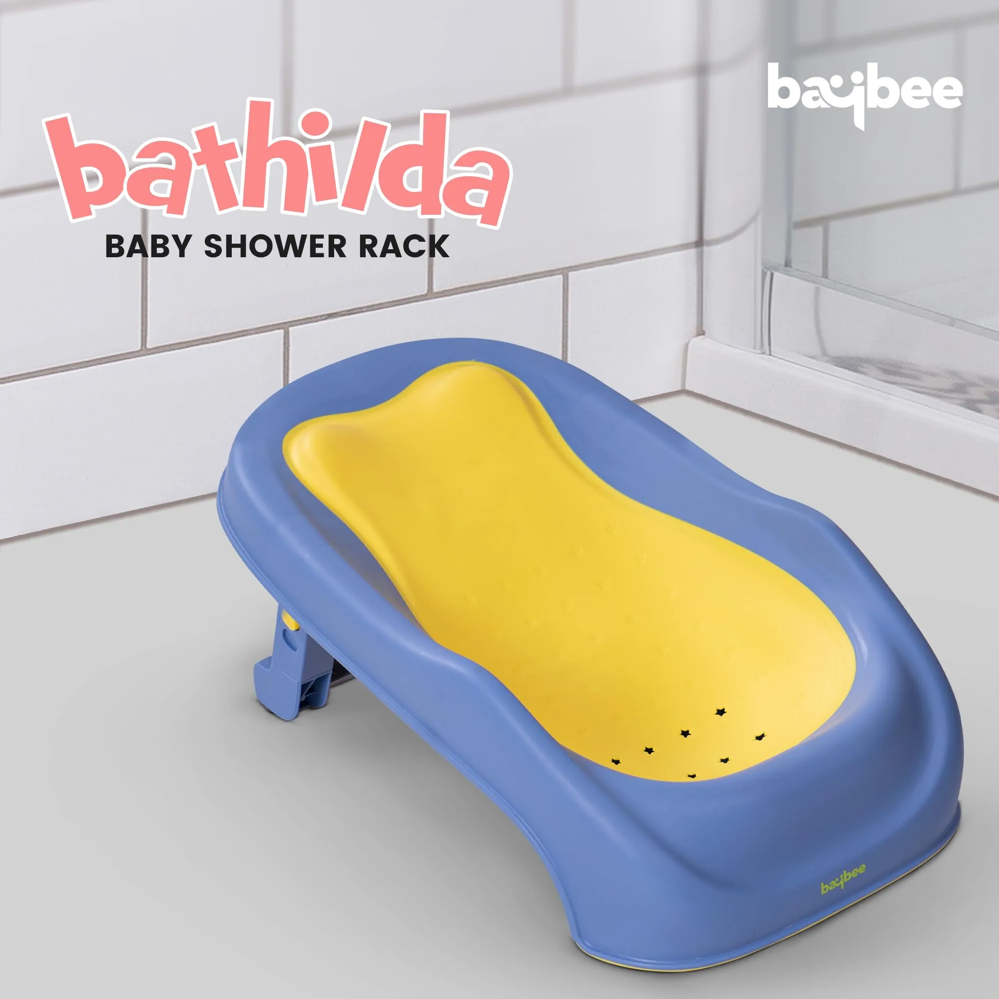 Baybee Foldable Baby Bather for Baby, Newborn Baby Bath Chair Seat with 2 Position Recline