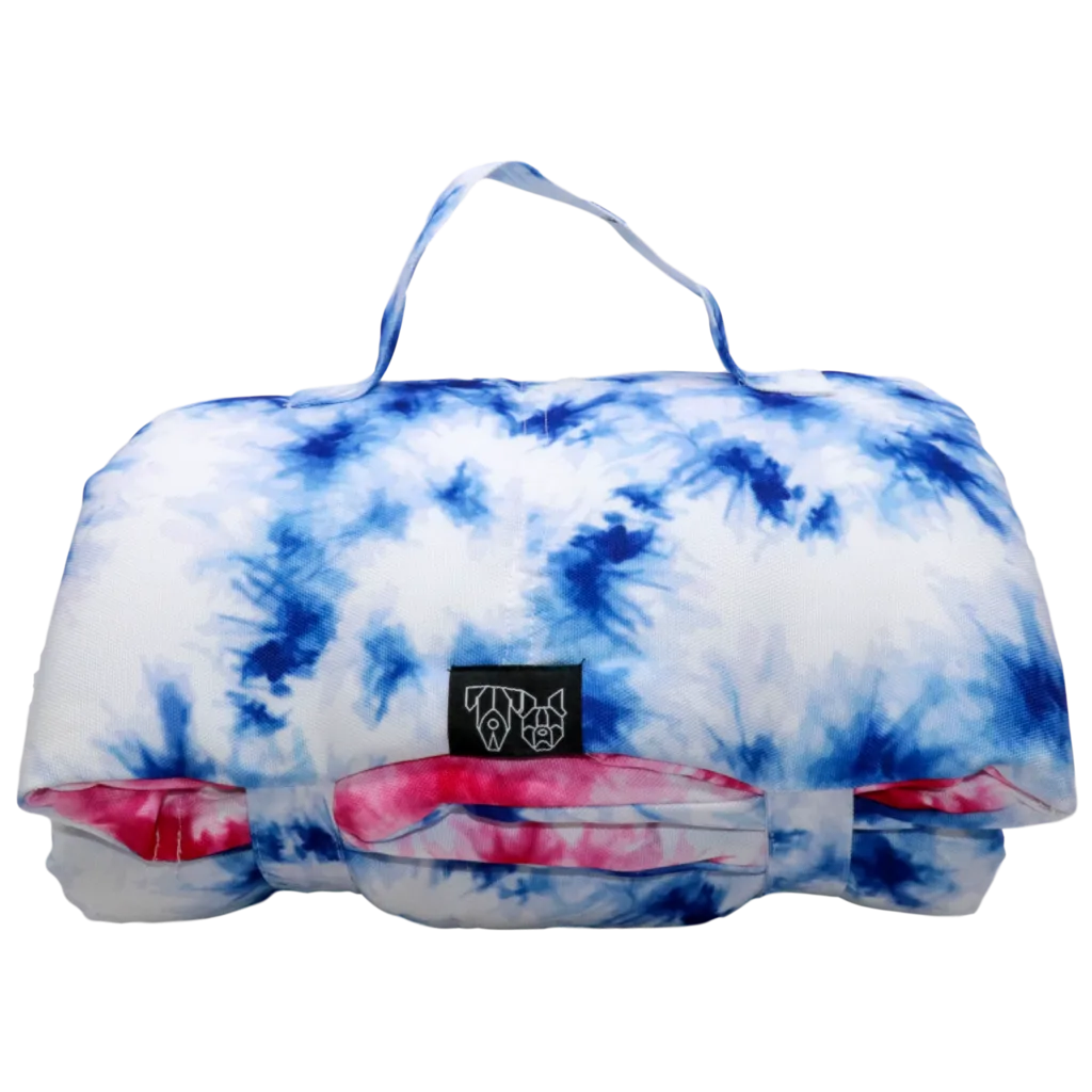 Big & Little Dogs - On The Go Pet Mat - Blue & Pink Tie Dye