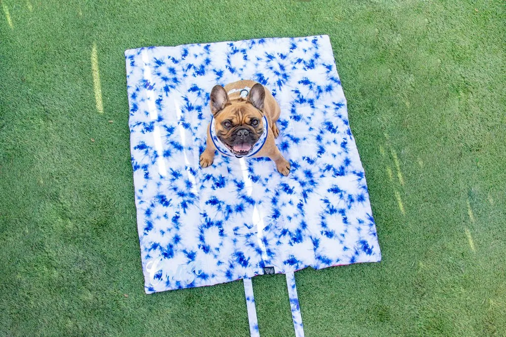 Big & Little Dogs - On The Go Pet Mat - Blue & Pink Tie Dye