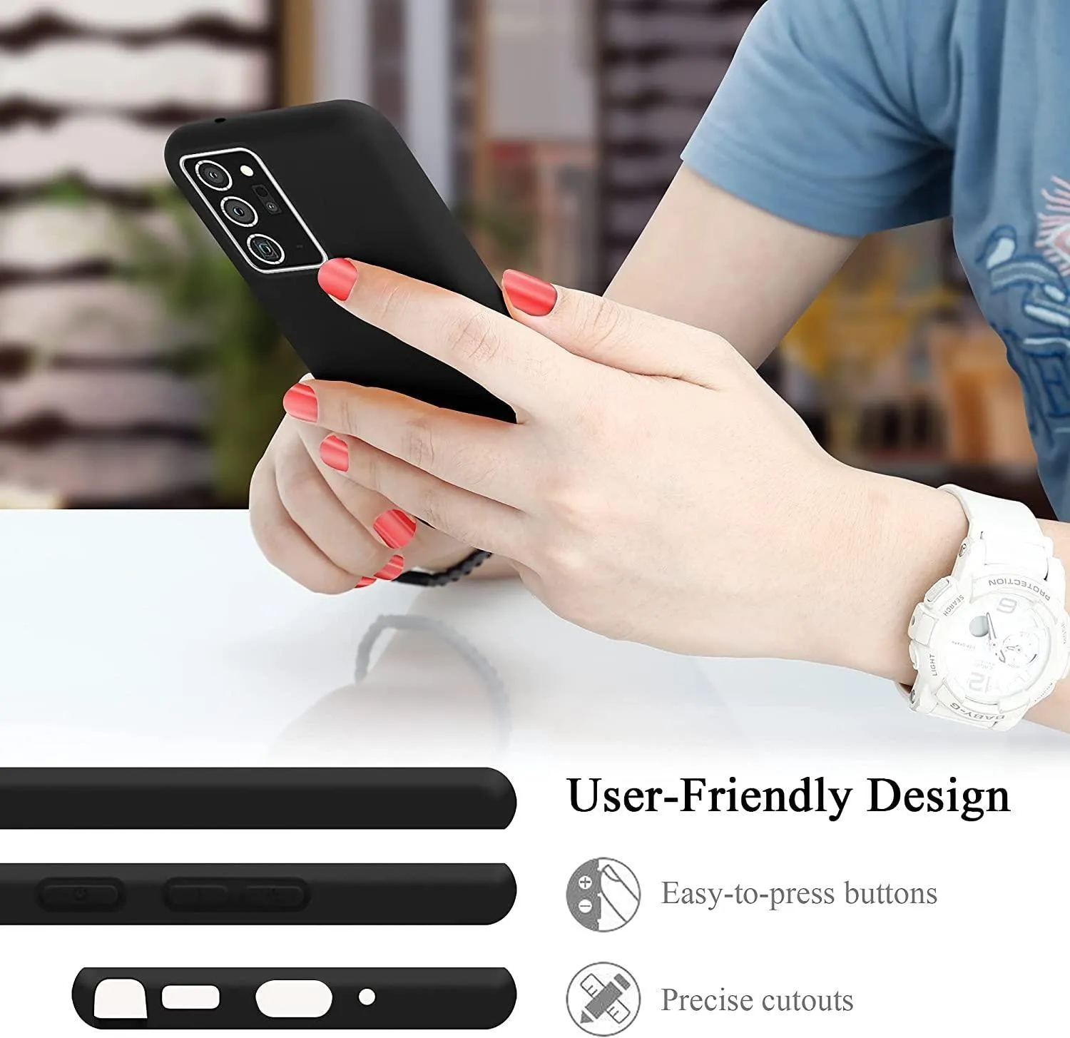 Black Gel Case Tough Shockproof Case Gel Cover for Samsung Galaxy Note 20