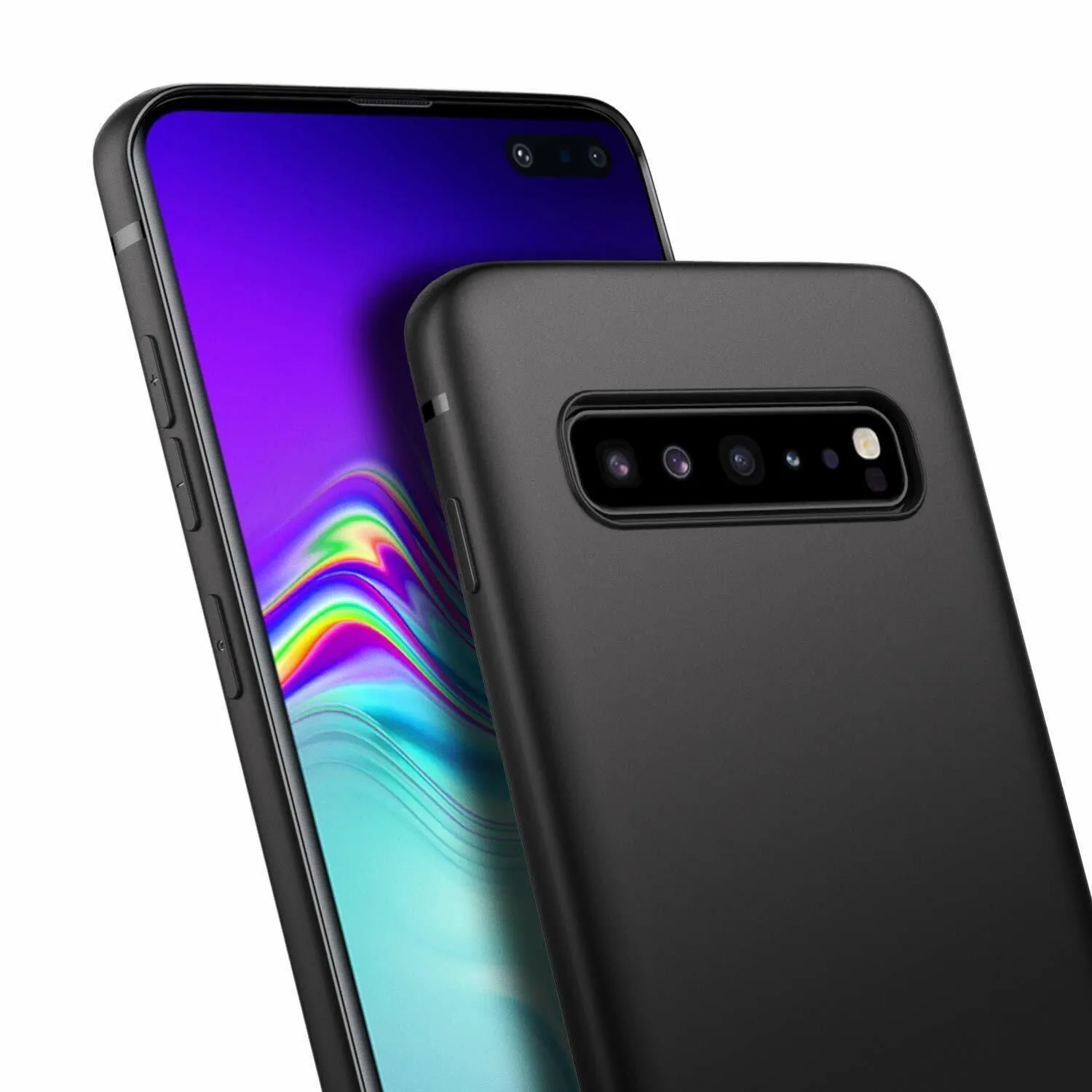Black Gel Case Tough Shockproof Phone Case Gel Cover for Samsung Galaxy S10 Plus
