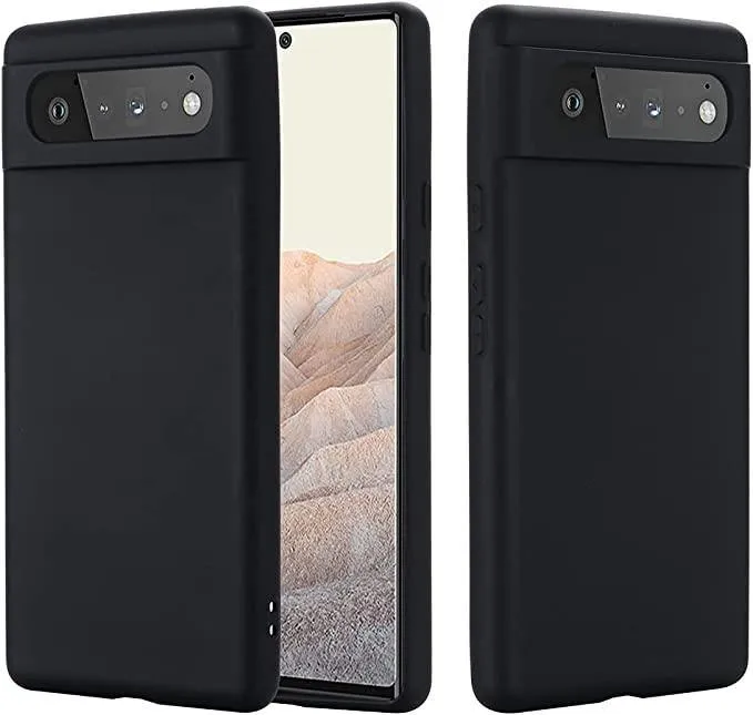 Black Gel Case Tough Shockproof Phone Case Gel Cover Skin for Google Pixel 6