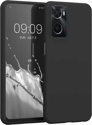 Black Gel Case Tough Shockproof Phone Case Gel Cover Skin for Oppo A76/A96