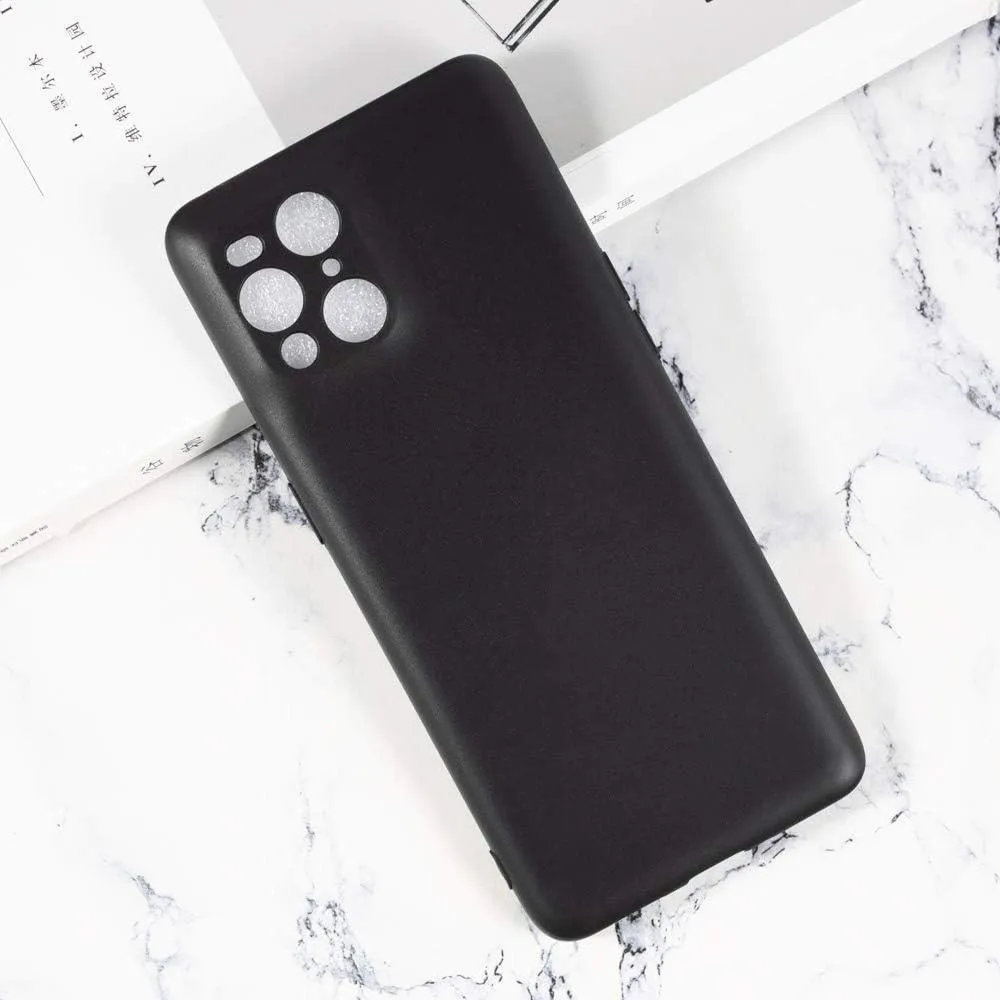 Black Gel Case Tough Shockproof Phone Case Gel Cover Skin for Oppo Find X3 Pro