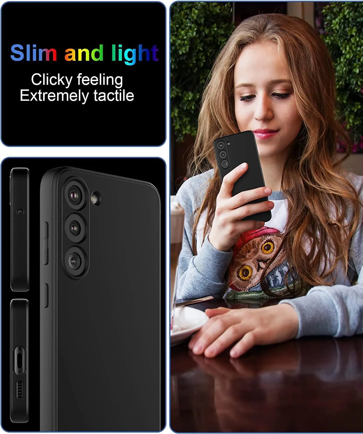 Black Gel Case Tough Shockproof Phone Case Gel Cover Skin for Samsung Galaxy S23