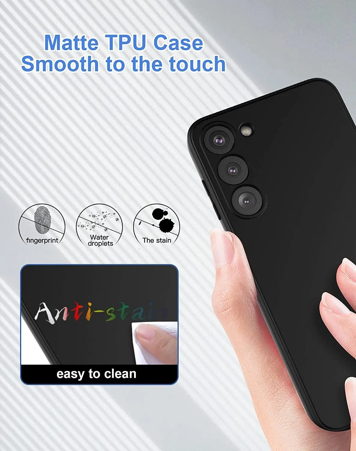 Black Gel Case Tough Shockproof Phone Case Gel Cover Skin for Samsung Galaxy S23