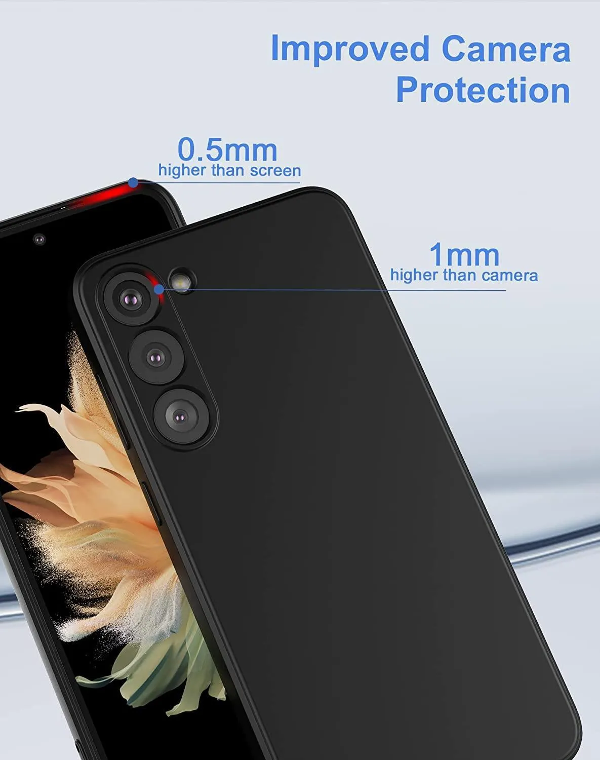 Black Gel Case Tough Shockproof Phone Case Gel Cover Skin for Samsung Galaxy S23