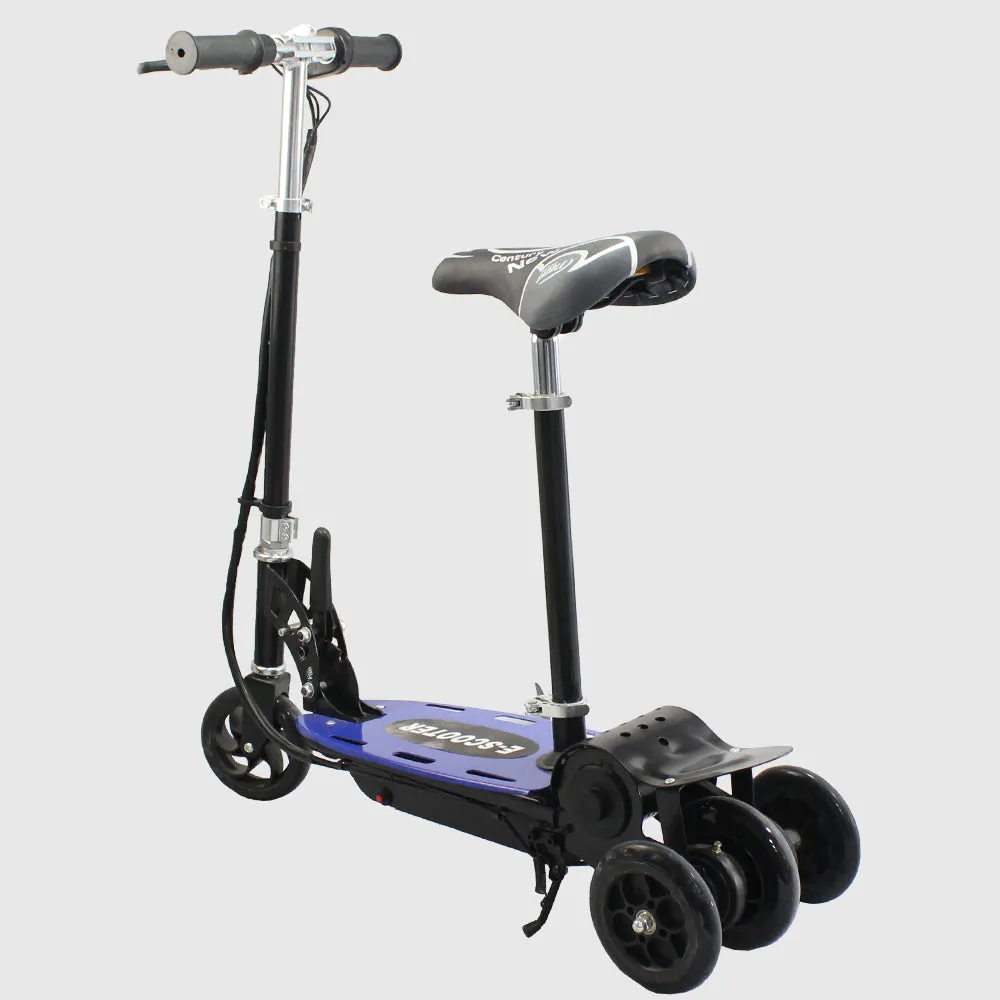 Blue/Black Kick E-Scooter Electric Seat Foldable Kids Electric Scooter