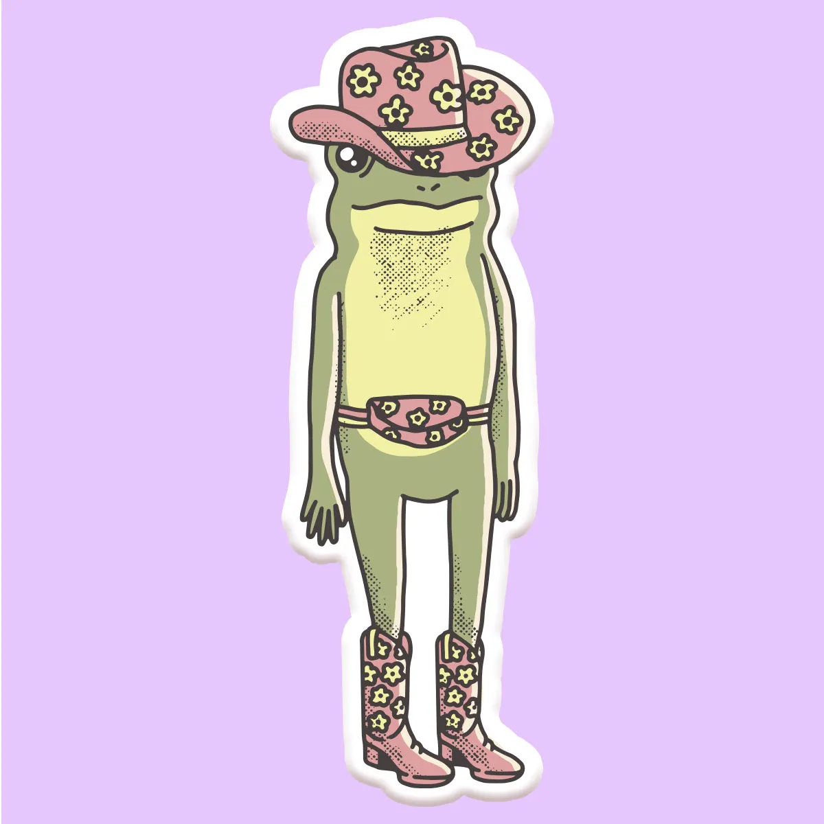 Cowgirl Frog Sticker Decal
