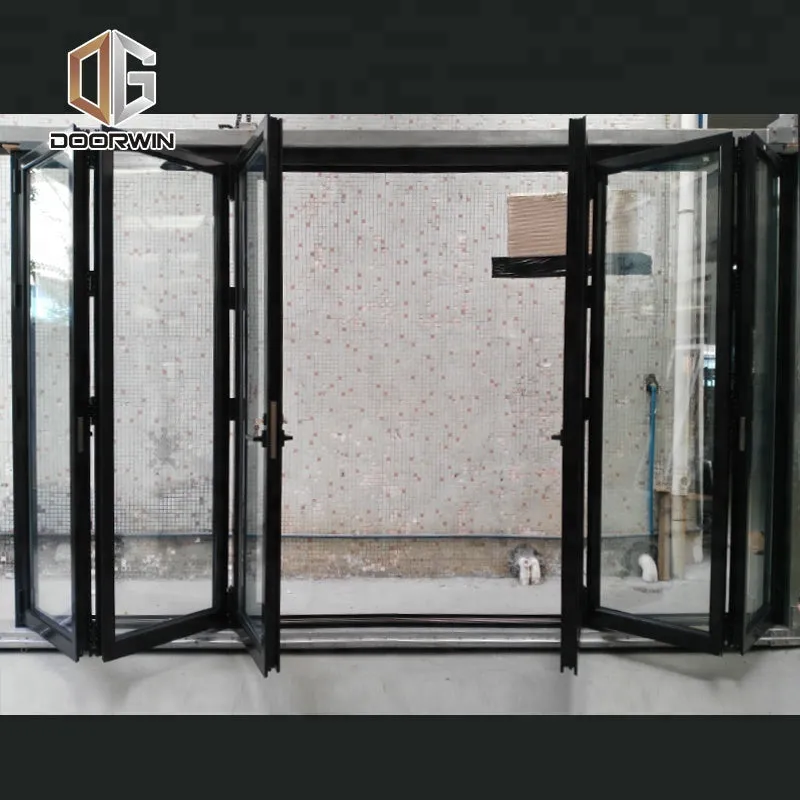 Doorwin 2021Aluminum garage used more panels pivot hinged space saving heavy duty bi folding doors