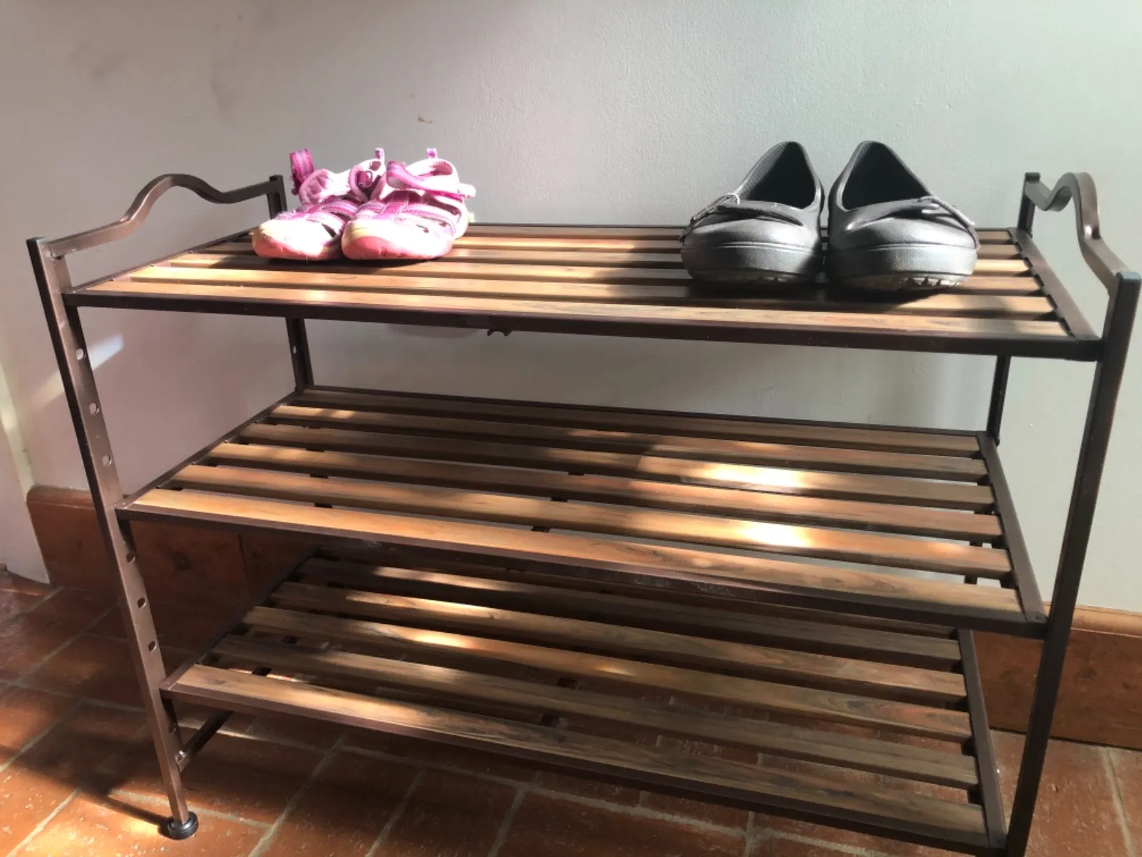 Entryway Shoe Storage Organizer with Metal Frame, 3-tier, Bronze