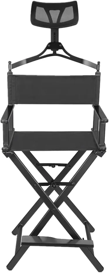 Foldable Aluminum Makeup Director Chair With Footrest And Headrest Y197