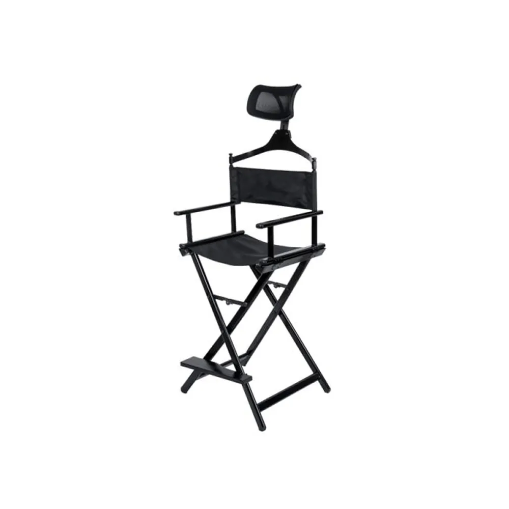 Foldable Aluminum Makeup Director Chair With Footrest And Headrest Y197