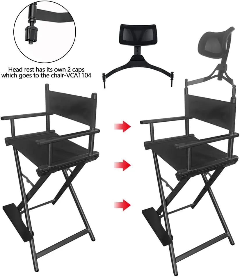 Foldable Aluminum Makeup Director Chair With Footrest And Headrest Y197