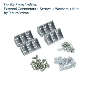For 15x15mm Profiles, External Connectors   Screws   Washer   Nuts