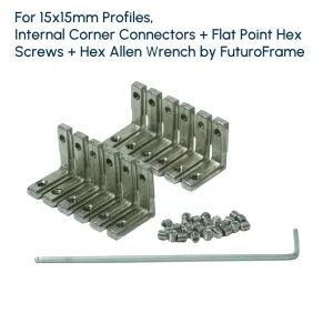 For 15x15mm Profiles, Internal Connectors   Screws   Wrench