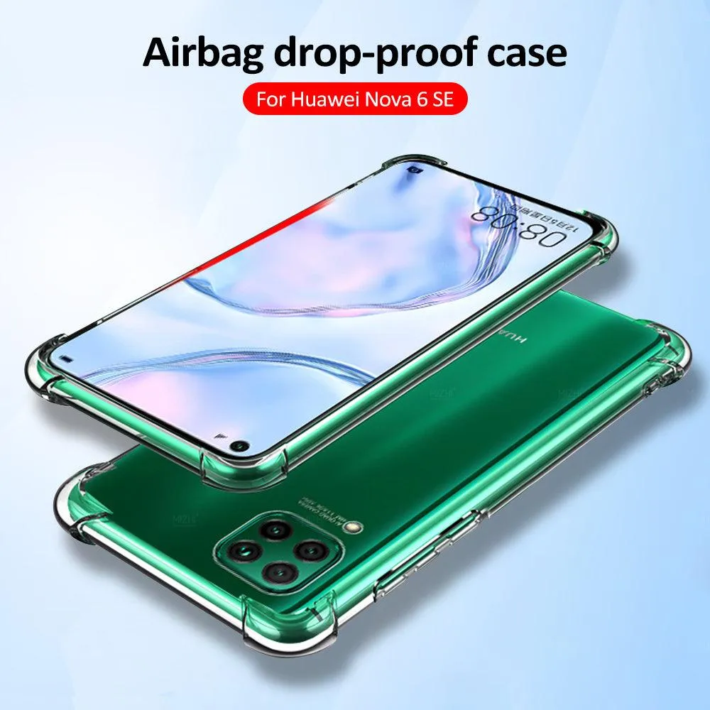 Huawei P40 Lite Hybrid Gel Four Corner Cushion Case [CLEAR]