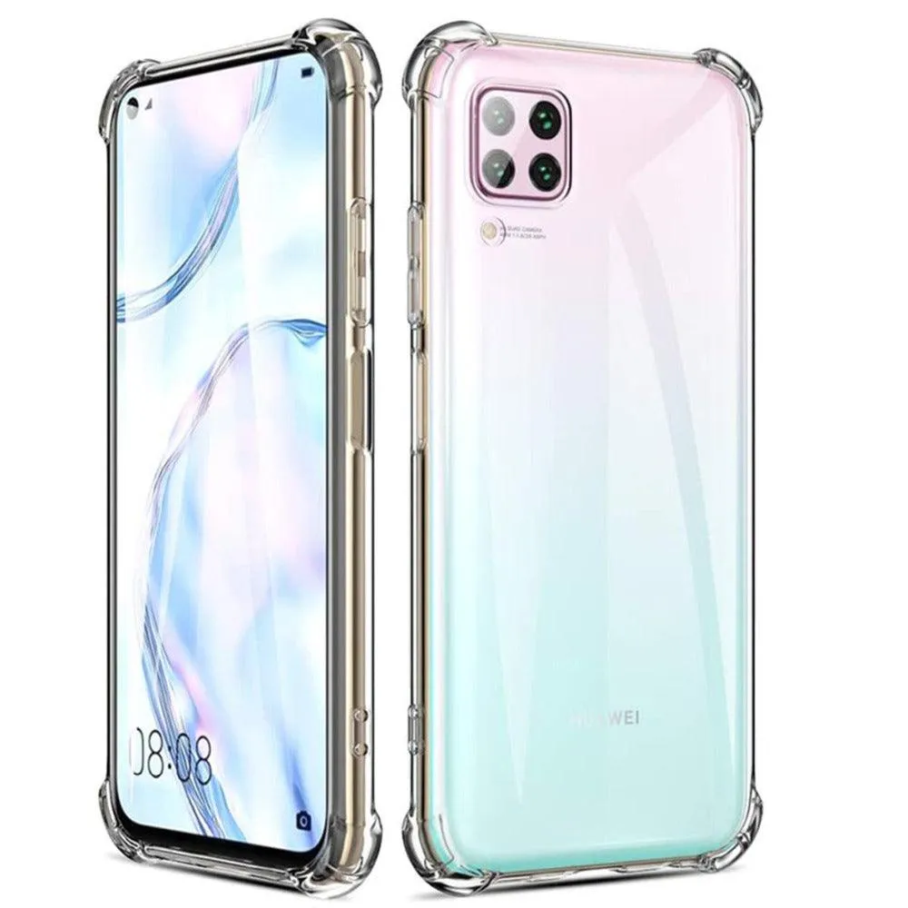 Huawei P40 Lite Hybrid Gel Four Corner Cushion Case [CLEAR]