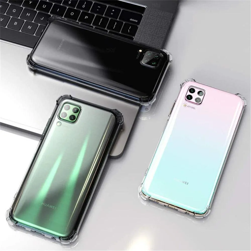 Huawei P40 Lite Hybrid Gel Four Corner Cushion Case [CLEAR]