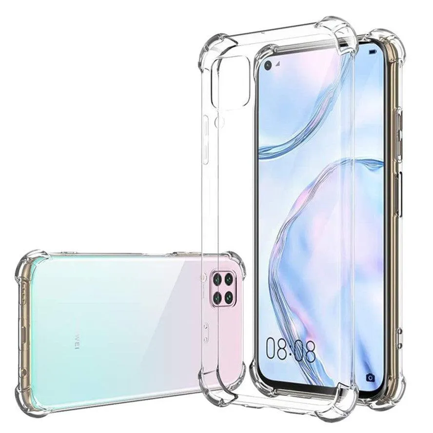 Huawei P40 Lite Hybrid Gel Four Corner Cushion Case [CLEAR]