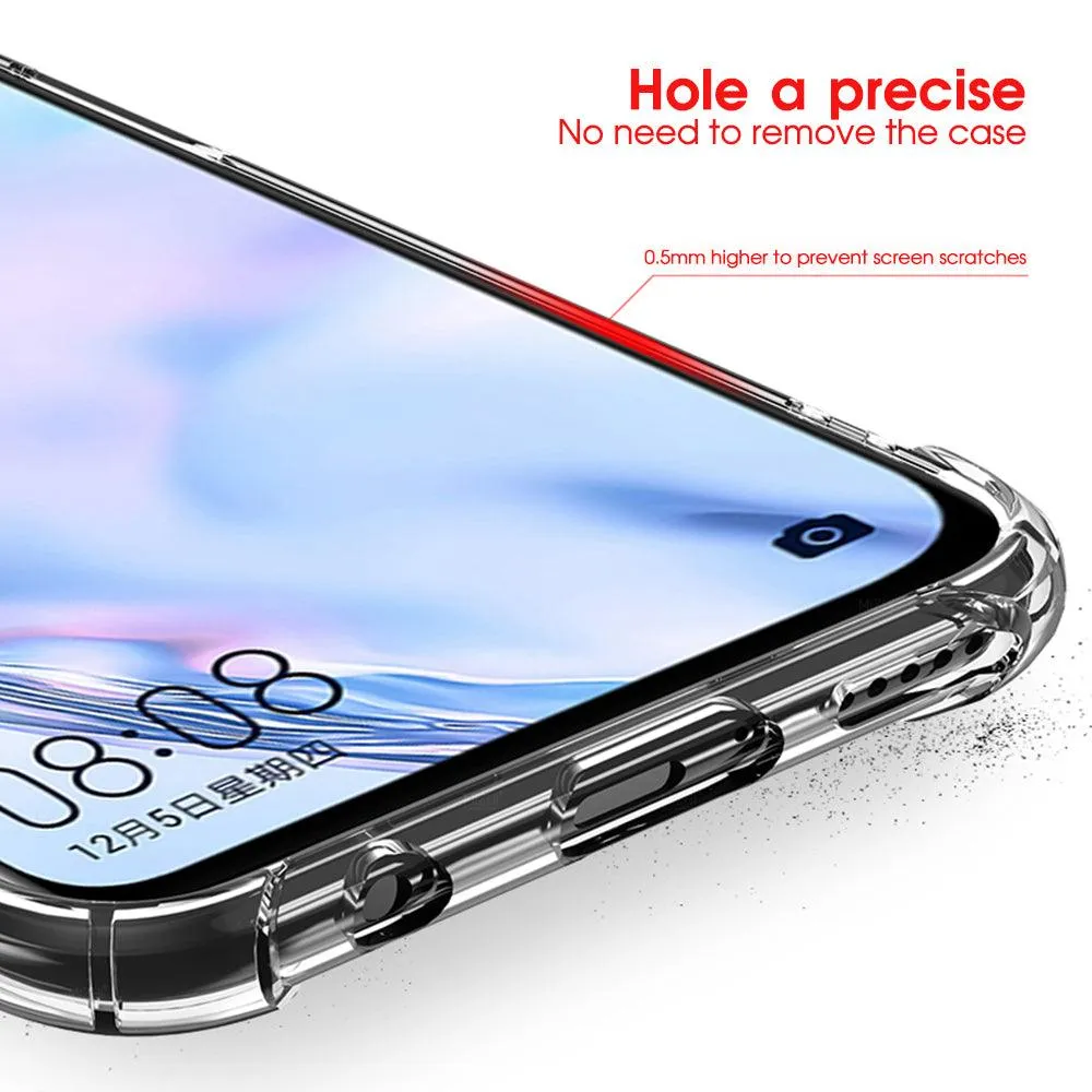 Huawei P40 Lite Hybrid Gel Four Corner Cushion Case [CLEAR]