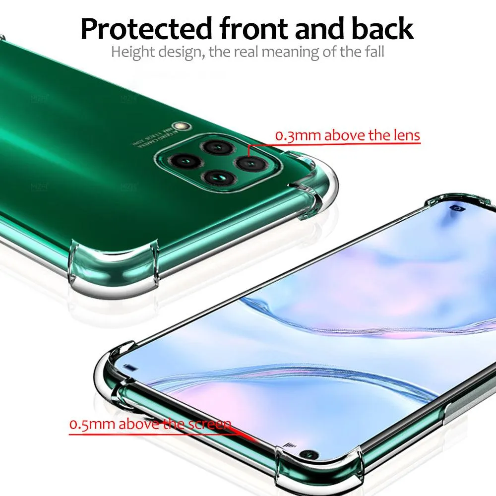 Huawei P40 Lite Hybrid Gel Four Corner Cushion Case [CLEAR]