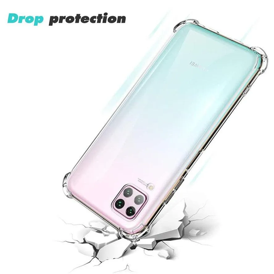 Huawei P40 Lite Hybrid Gel Four Corner Cushion Case [CLEAR]