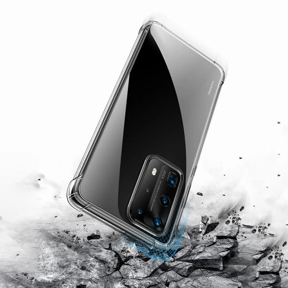 Huawei P40 Pro Hybrid Gel Four Corner Cushion Case [CLEAR]