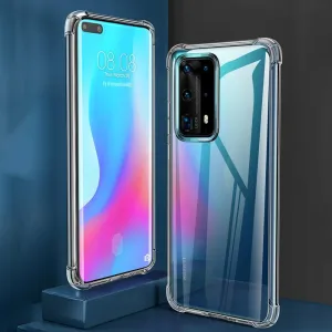 Huawei P40 Pro Hybrid Gel Four Corner Cushion Case [CLEAR]