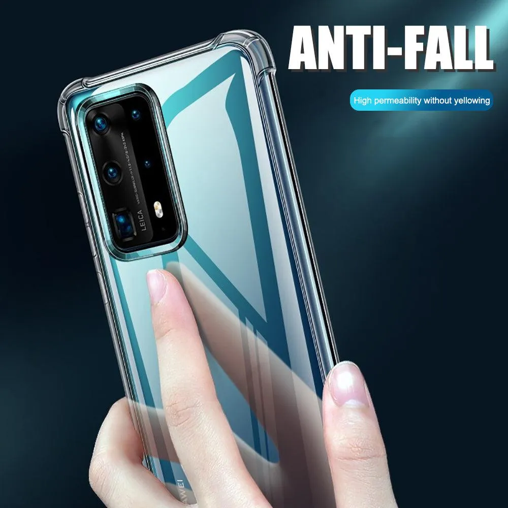 Huawei P40 Pro Hybrid Gel Four Corner Cushion Case [CLEAR]