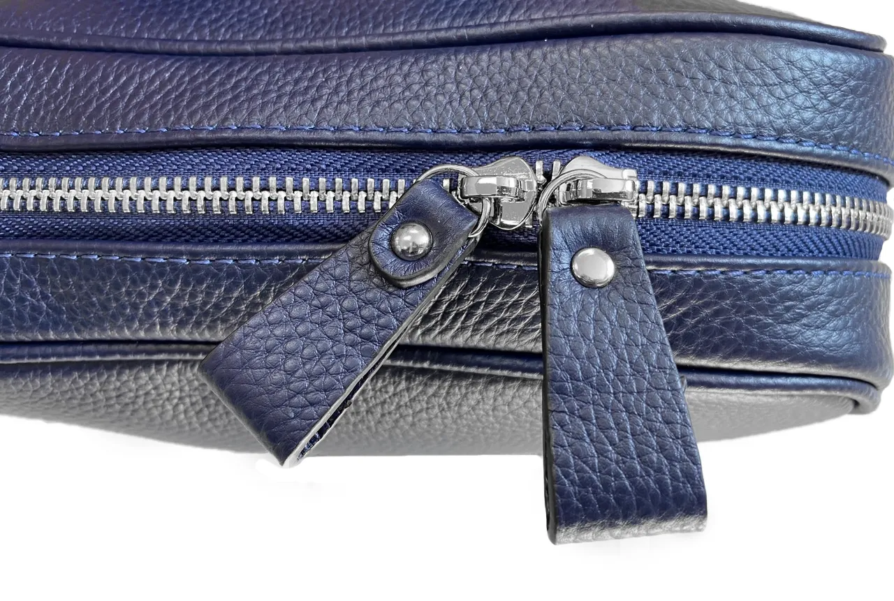 KINGSCLIFF - Navy Premium Genuine Leather Backpack
