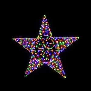 LED Multi Flexi Cable Snowflake Star (105cm)