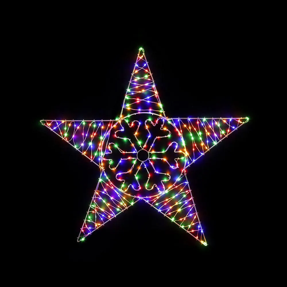 LED Multi Flexi Cable Snowflake Star (105cm)