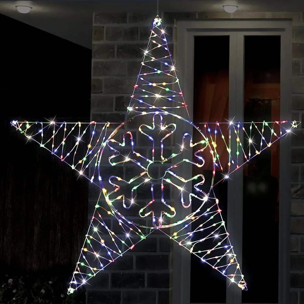 LED Multi Flexi Cable Snowflake Star (105cm)