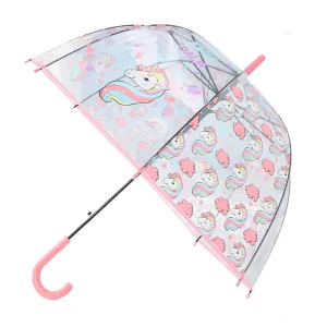 LIBERAINY Simple fashion weatherproof  lovely unicorn children long handle transparent umbrella