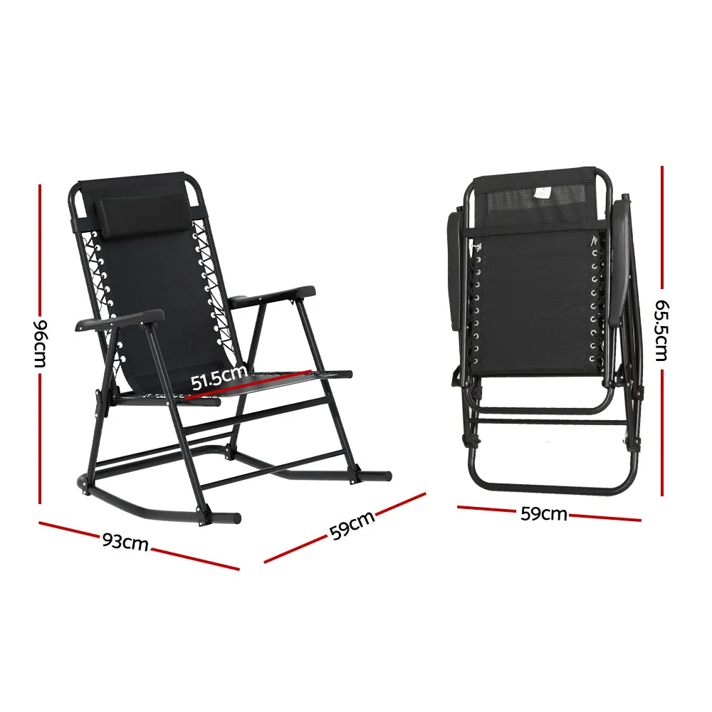Lightweight Folding Reclining Rocking Chair - Gardeon